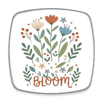 Bloom Flower Magic Floral - Square fridge magnet - white - Front