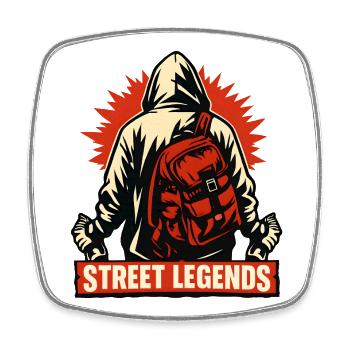 Street Legends Pullover Hoodie Motif - Square fridge magnet - white - Front