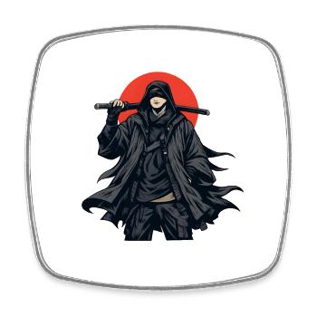 Dark cape fighter with baton - Square fridge magnet - white - Front