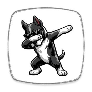 Dabbing Great Dane in comic style - Square fridge magnet - white - Front