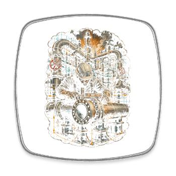 Pipe Layer Pipeline Builder - Square fridge magnet - white - Front