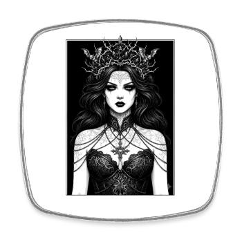 Gothic Shadow Queen - Square fridge magnet - white - Front