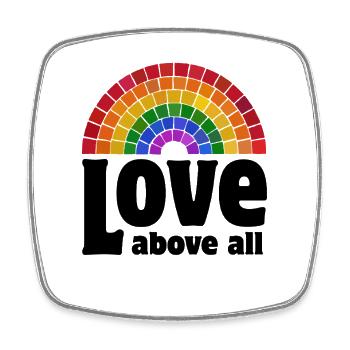 Love Above All | Pride Rainbow Mosaic - Square fridge magnet - white - Front