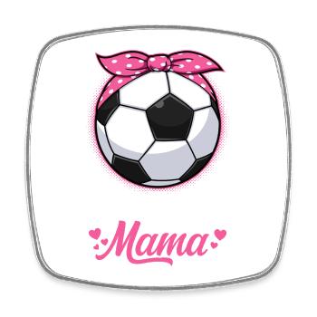 Fußball Mama Mutter Fußballfieber Fußballverein - Viereckiger Kühlschrankmagnet - Weiß - Vorne