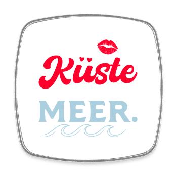 Sie Küste er wollte Meer, lustiges Wortspiel - Viereckiger Kühlschrankmagnet - Weiß - Vorne