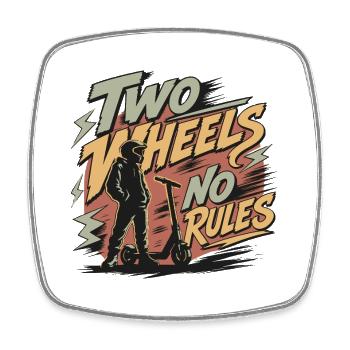Deux roues Pas de règles | Motocyclistes de scooter - Magnet carré - blanc - Devant