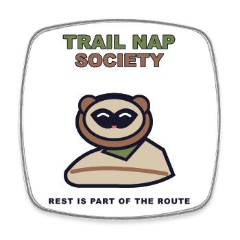Trail Nap Society - Square fridge magnet - white - Front