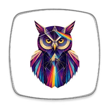 Spectral Owl Prism and Optics Illustration - Square fridge magnet - white - Front