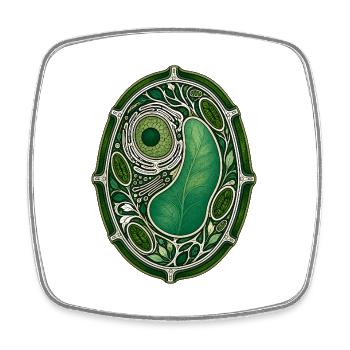 Botanical Plant Cell Stained Glass Illustration - Square fridge magnet - white - Front