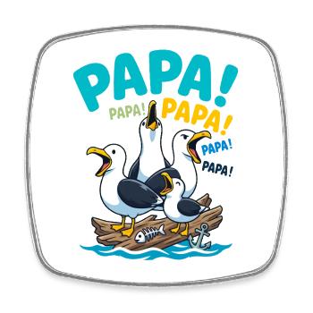 Daddy Seagulls Humor Father's Day - Square fridge magnet - white - Front