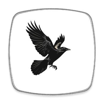 Crow - Square fridge magnet - white - Front