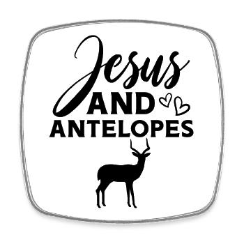 Antelope Jesus Christian Faith - Square fridge magnet - white - Front