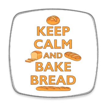 BÄCKER - KEEP CALM AND BAKE BREAD - BROT BACKEN - Square fridge magnet - white - Front