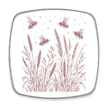 Wildflowers Bees - Square fridge magnet - white - Front