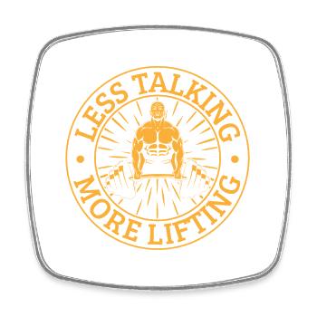 Fitness Motivation Bodybuilder More Lifting Gym - Square fridge magnet - white - Front