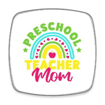 Pre K Teacher Preschool Mom Kindergarten Teacher - Square fridge magnet - white - Front