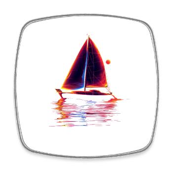 Oldschool Sailing - Square fridge magnet - white - Front