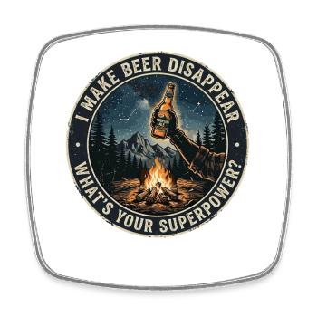 I Make Beer Disappear Craft Beer - Square fridge magnet - white - Front