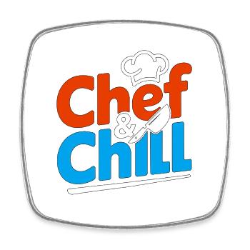 Restaurant Chef & Chill Kitchen Chef Culinary Arts - Square fridge magnet - white - Front