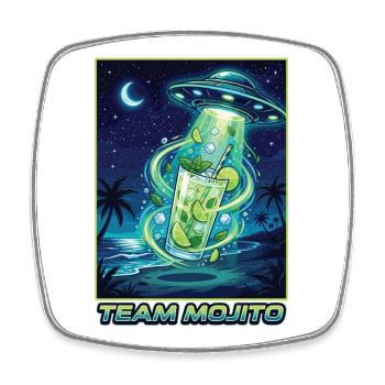 Hen Party Team Mojito Cocktail Bartender - Square fridge magnet - white - Front