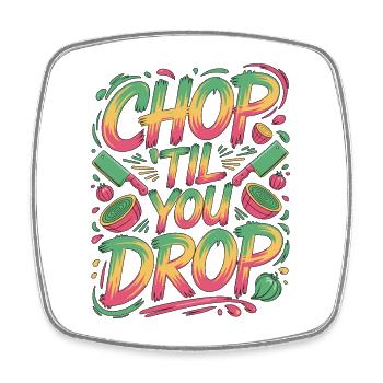 Chef du restaurant Chop 'til You Drop Chef culinaire - Magnet carré - blanc - Devant