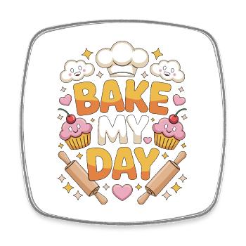 Restaurant Chef Bake My Day Loves Culinary Arts - Square fridge magnet - white - Front