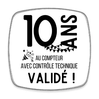 10 ans anniversaire au compteur humour  - Magnet carré - blanc - Devant