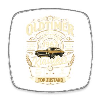 59. Geburtstag Geschenk Mann Vintage Oldtimer 1967 - Viereckiger Kühlschrankmagnet - Weiß - Vorne