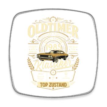 41. Geburtstag Geschenk Mann Vintage Oldtimer 1985 - Viereckiger Kühlschrankmagnet - Weiß - Vorne