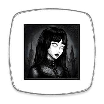 Goth in the fog - Square fridge magnet - white - Front
