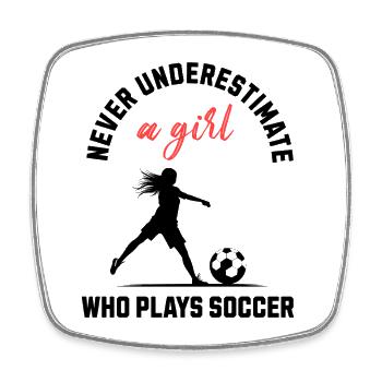 Soccer Girl Power - Square fridge magnet - white - Front