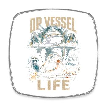 Vie du navire DP Diver Industrial Diver Commercial Diver - Magnet carré - blanc - Devant