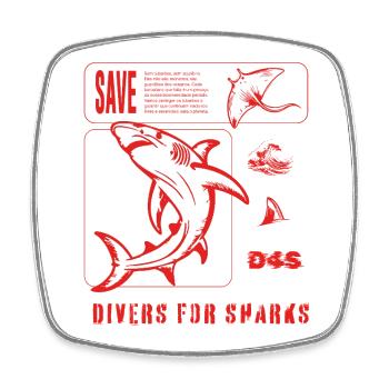 Save new design - Square fridge magnet - white - Front