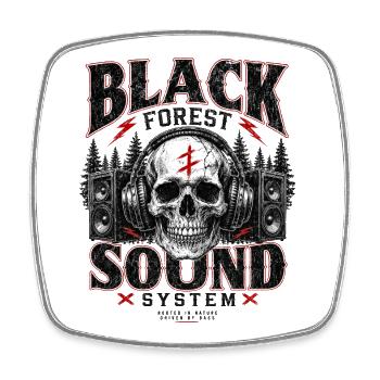 Black Forest Sound Skull - Square fridge magnet - white - Front