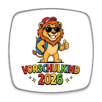 Vorschulkind 2026 Schulstart Einschulung - Viereckiger Kühlschrankmagnet - Weiß - Vorne