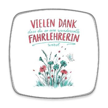 Beste Fahrlehrerin Abschied Jobwechsel Rente - Viereckiger Kühlschrankmagnet - Weiß - Vorne