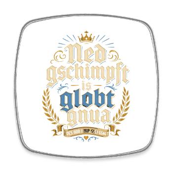Bayerischer Volksfest Spruch - Viereckiger Kühlschrankmagnet - Weiß - Vorne
