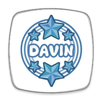 Davin - Magnet carré - blanc - Devant
