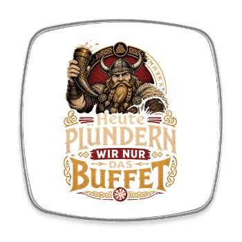 Wikinger  - Viereckiger Kühlschrankmagnet - Weiß - Vorne