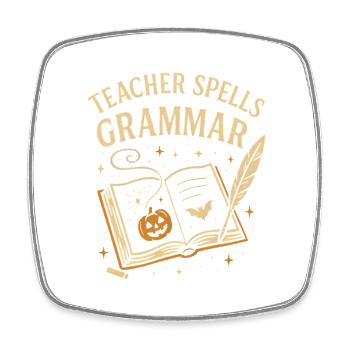 Professeur Grammaire Halloween - Magnet carré - blanc - Devant