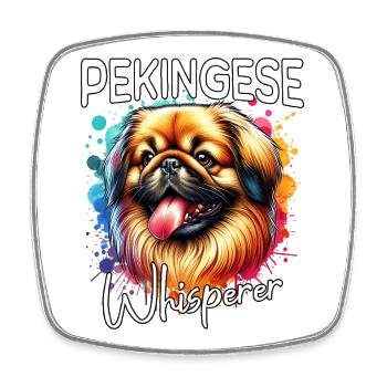 Pekingese Whisperer - Square fridge magnet - white - Front