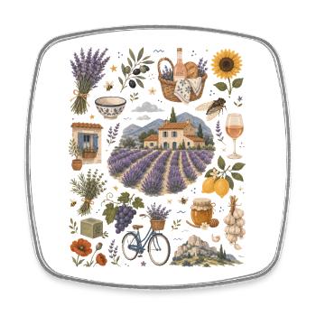 Provence | Lavender, indulgence & the South of France - Square fridge magnet - white - Front