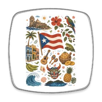 Puerto Rico | Caribbean, Music & Island Feeling - Square fridge magnet - white - Front