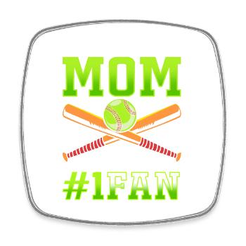 Softball Mom - Square fridge magnet - white - Front