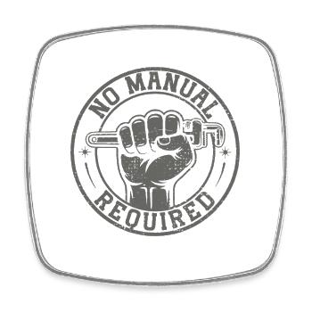Aucun manuel n’est nécessaire – puissance de fabrication - Magnet carré - blanc - Devant