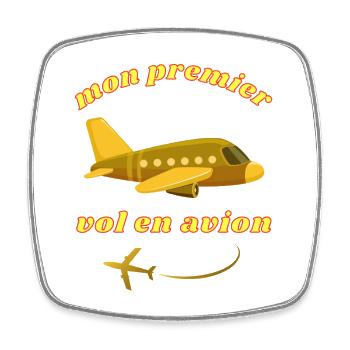 Mon premier vol en avion - Magnet carré - blanc - Devant
