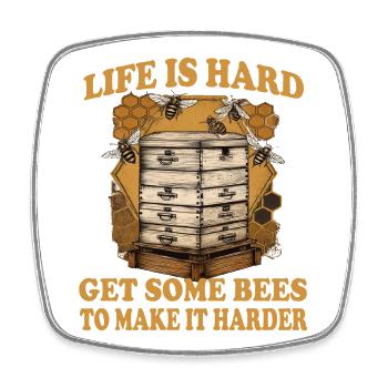 Bee Fan Beekeeper Hat Beekeeper Suit Beekeeping Accessories - Square fridge magnet - white - Front