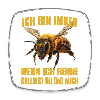 Honigbiene Bienenzüchter Biene Imker Zubehör  - Viereckiger Kühlschrankmagnet - Weiß - Vorne
