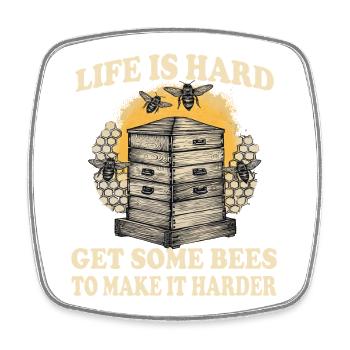 Beekeeper Bee Fan Beekeeping Supplies Beekeeper Accessories Funny - Square fridge magnet - white - Front