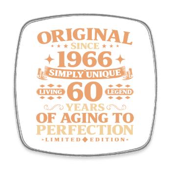 Original since 1966 Vintage 60th Birthday - Square fridge magnet - white - Front